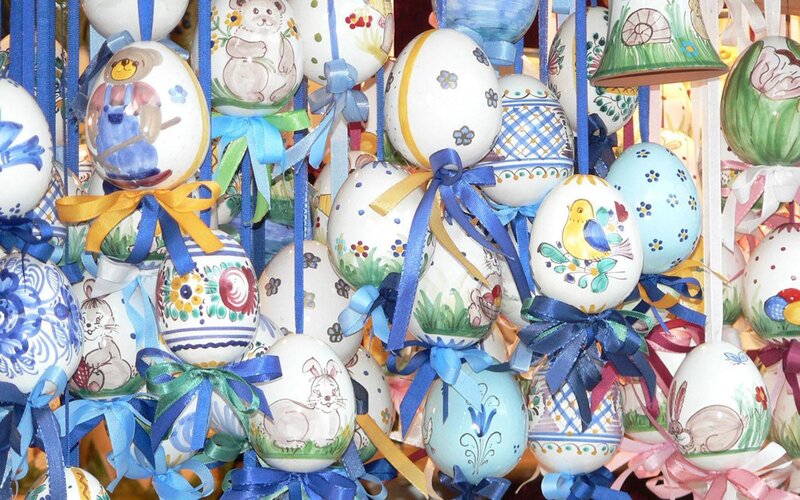 Decorated Easter Eggs — Blue, Festive, Photograph