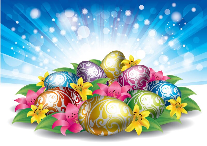 Decorated Easter Eggs — Blue, Festive, Spring