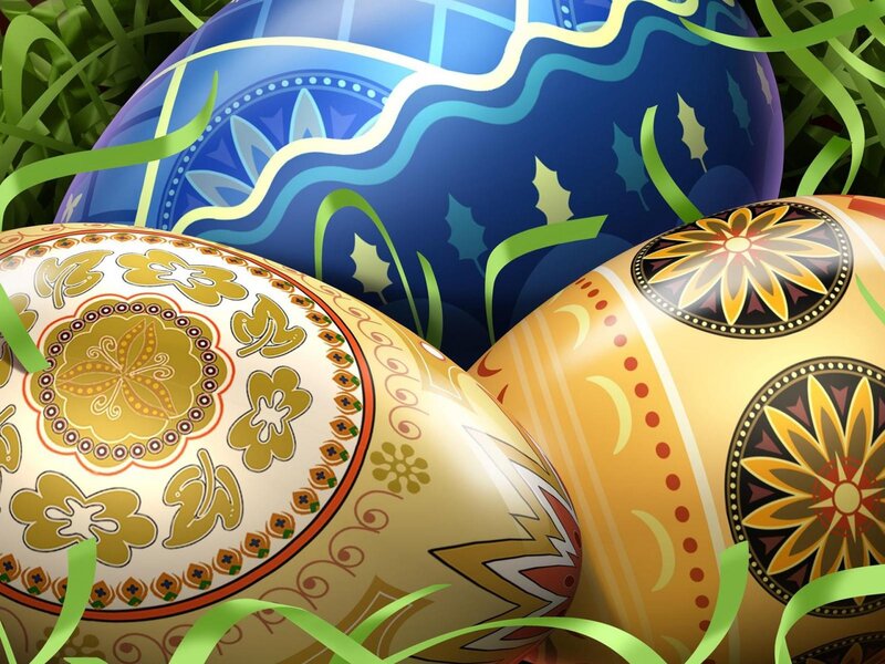 Decorated Easter Eggs — Blue, Festive