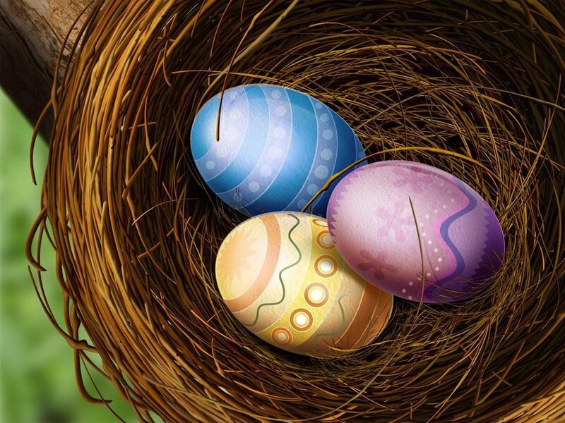 Decorated Easter Eggs — Brown, Calm, Spring, Digital Art