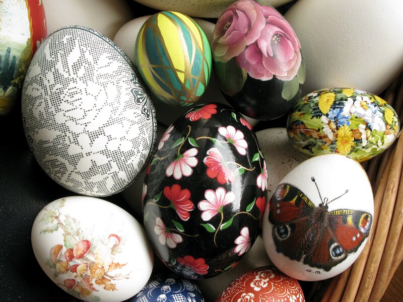 Decorated Easter eggs collection