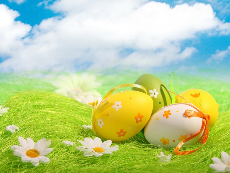 Decorated Easter Eggs — Green, Cheerful