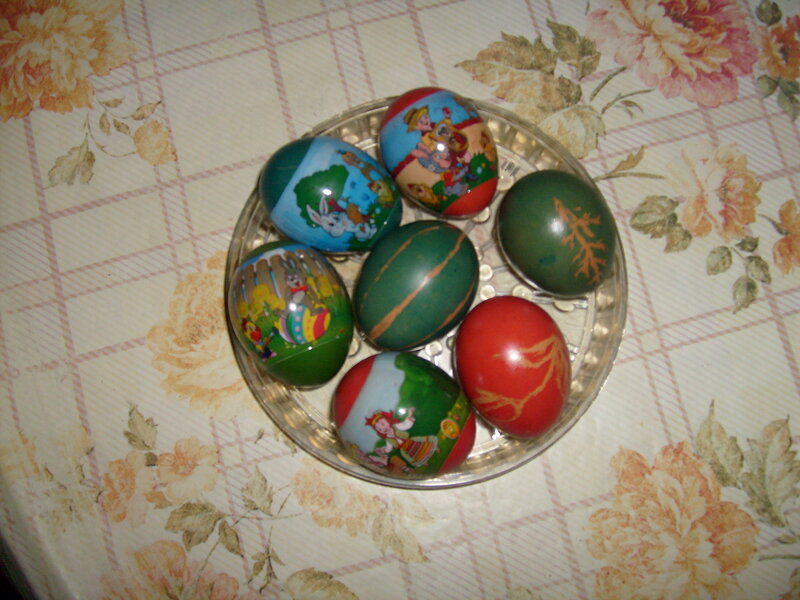 Decorated Easter Eggs — Green, Festive, Photograph, Plate