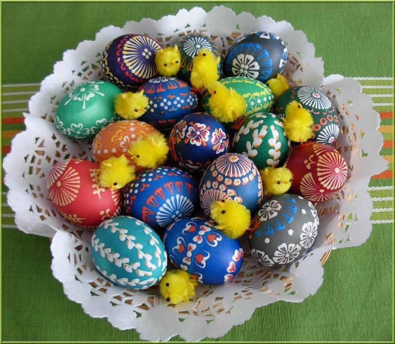 Decorated Easter Eggs — Green, Festive, Photograph