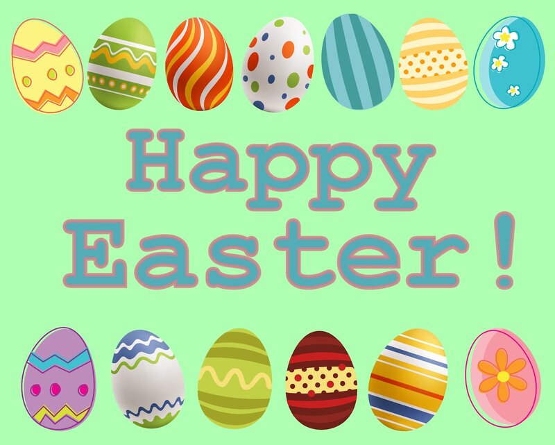 Decorated Easter Eggs — Green, Festive, Spring, Illustration, Flowers