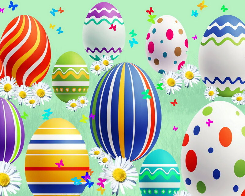 Decorated Easter Eggs — Green, Festive, Spring, Illustration