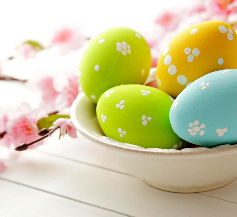 Decorated Easter Eggs — Green, Festive, Spring, Photograph, Bowl