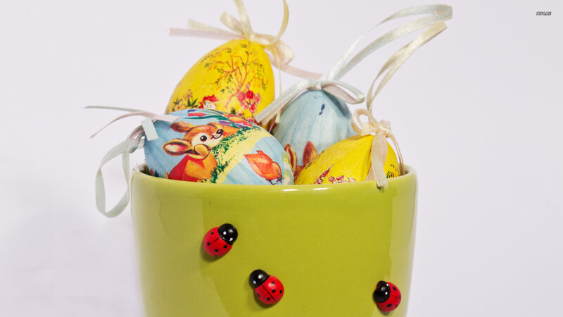 Decorated Easter Eggs — Green, Festive, Spring, Photograph, Cup