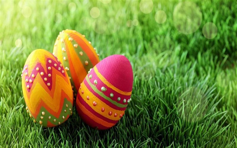 Decorated Easter Eggs — Green, Festive, Spring, Photograph, Grass, Paint