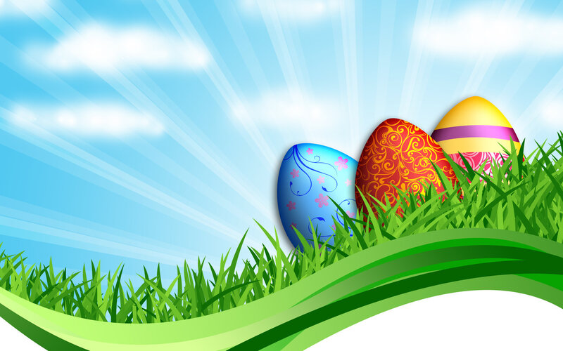 Decorated Easter Eggs — Green, Festive, Spring, Vector Art