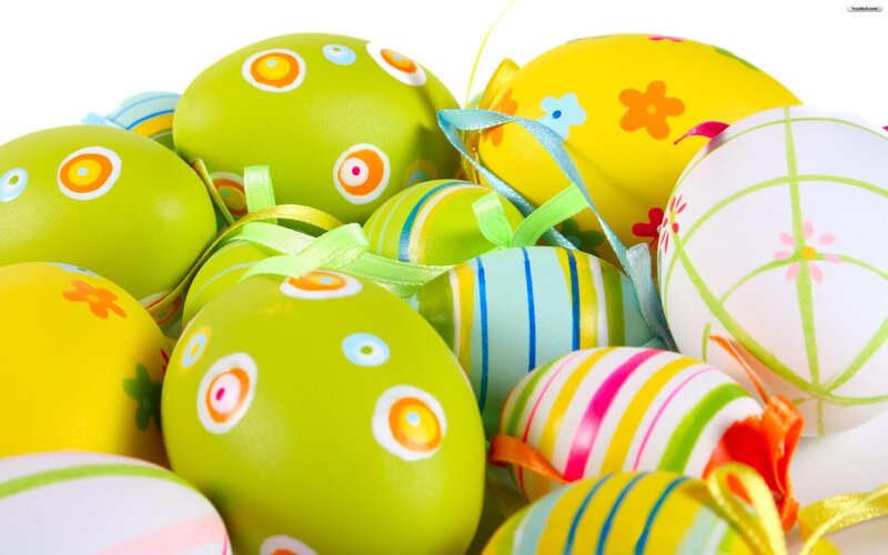 Decorated Easter Eggs — Green, Festive