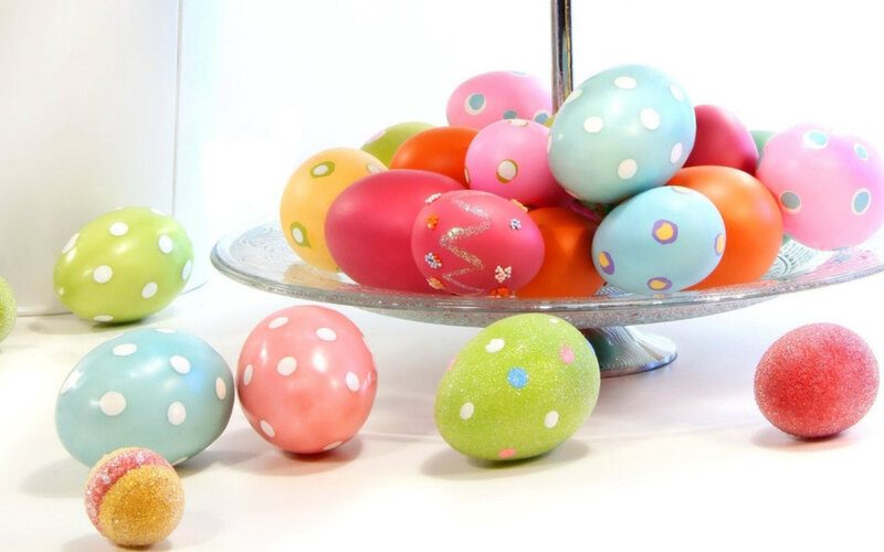 Decorated Easter Eggs — Pink, Festive, Photograph, Glass Stand
