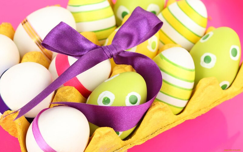 Decorated Easter Eggs — Pink, Festive, Photograph, Ribbon