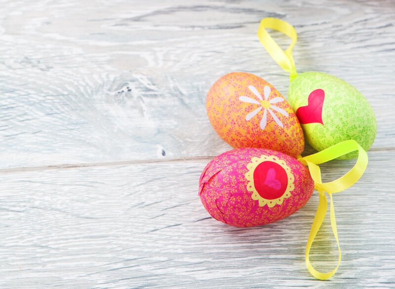 Decorated Easter Eggs — Pink, Festive, Photograph, Ribbons