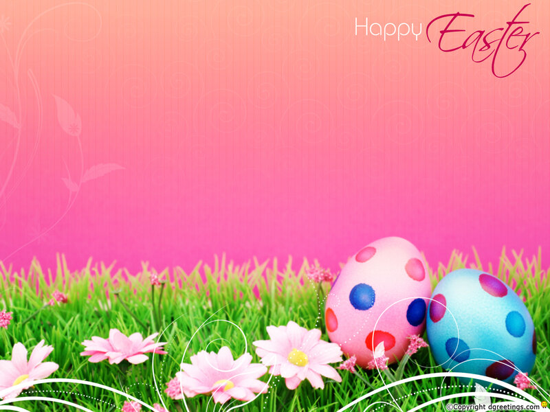 Decorated Easter Eggs — Pink, Festive, Spring, Digital Art, Grass