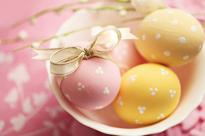 Decorated Easter Eggs — Pink, Festive, Spring, Photograph, Bow