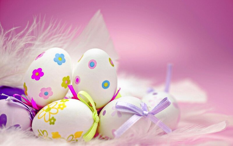 Decorated Easter Eggs — Pink, Festive, Spring, Photograph, Feathers