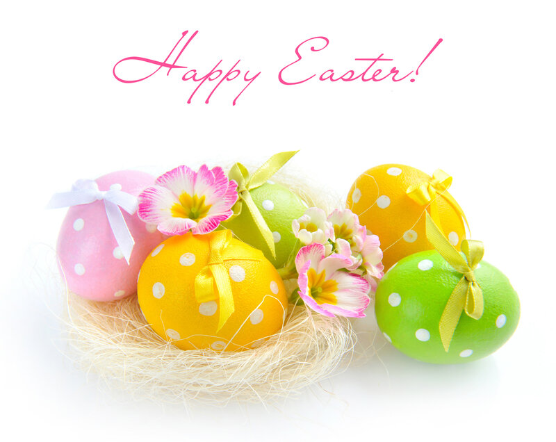 Decorated Easter Eggs — Pink, Festive, Spring, Photograph, Flowers, Ribbons