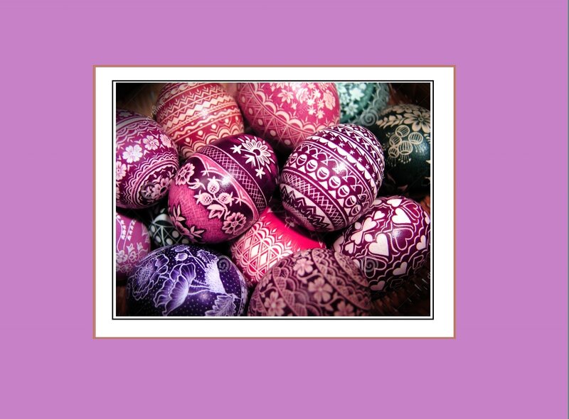 Decorated Easter Eggs — Purple, Festive, Photograph, Basket