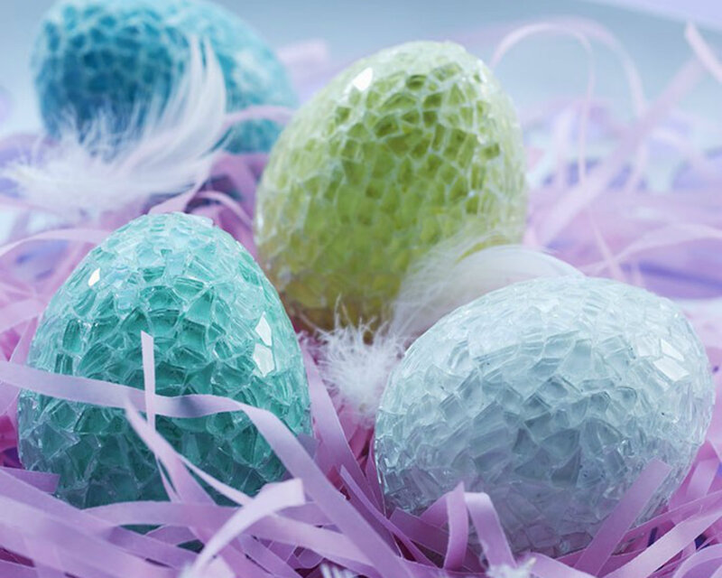 Decorated Easter Eggs — Purple, Festive, Spring, Photograph, Feathers