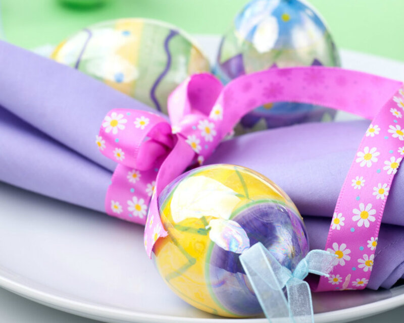 Decorated Easter Eggs — Purple, Festive, Spring, Photograph, Napkin