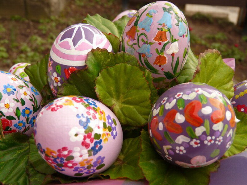 Decorated Easter Eggs — Purple, Festive, Spring