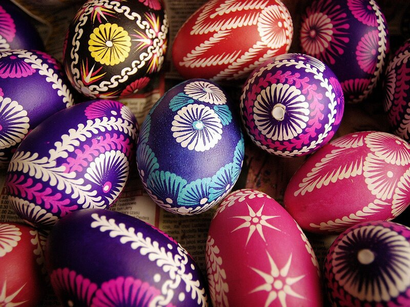 Decorated Easter Eggs — Purple, Festive