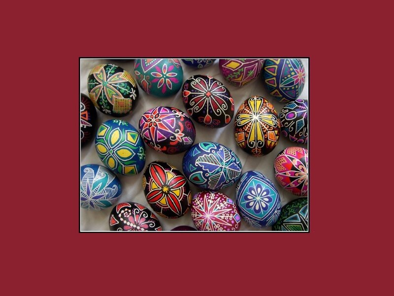 Decorated Easter Eggs — Red, Colorful, Photograph