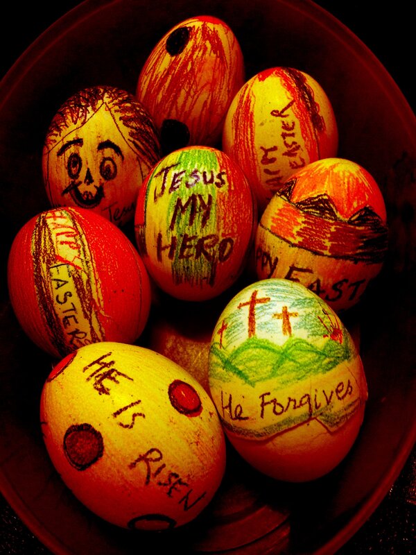 Decorated Easter Eggs — Red, Dramatic