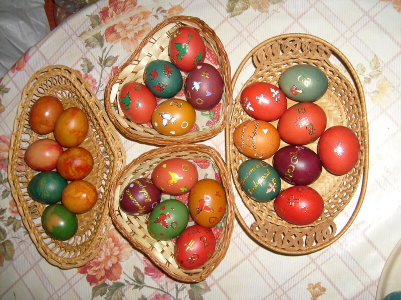 Decorated Easter Eggs — Red, Festive, Photograph, Baskets