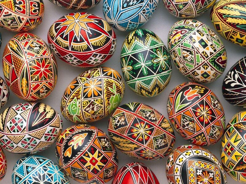 Decorated Easter Eggs — Red, Festive, Photograph, Patterns, Colors