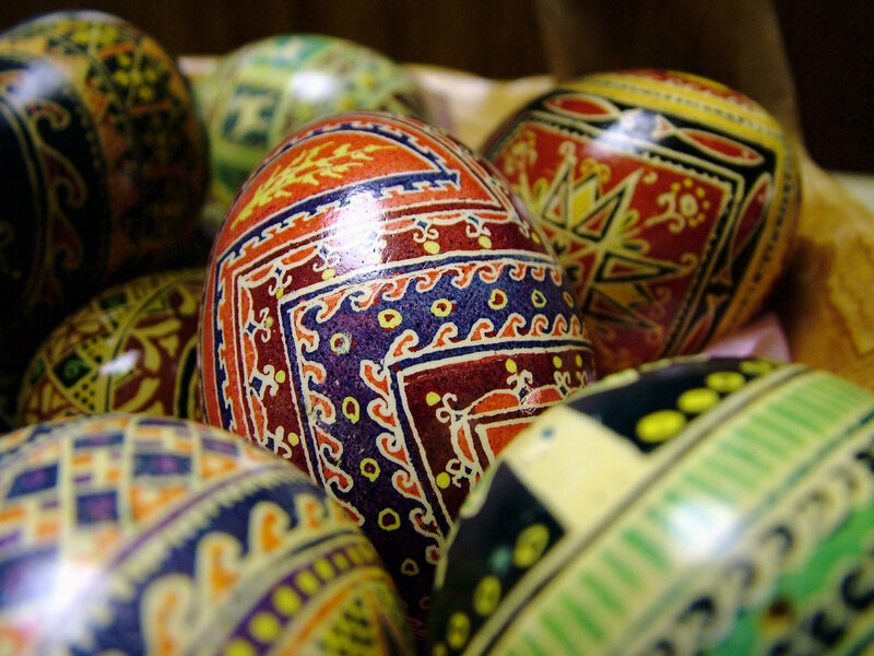 Decorated Easter Eggs — Red, Festive, Photograph, Patterns