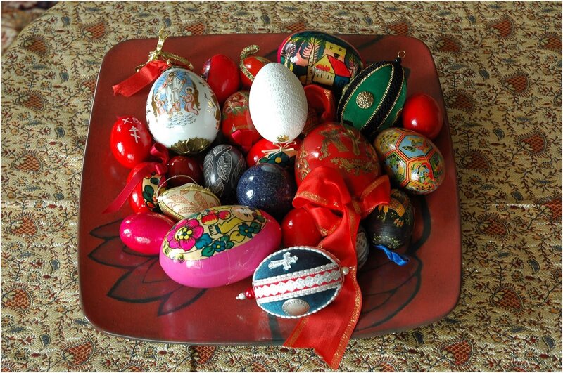 Decorated Easter Eggs — Red, Festive