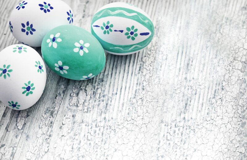 Decorated Easter Eggs — White, Calm, Spring