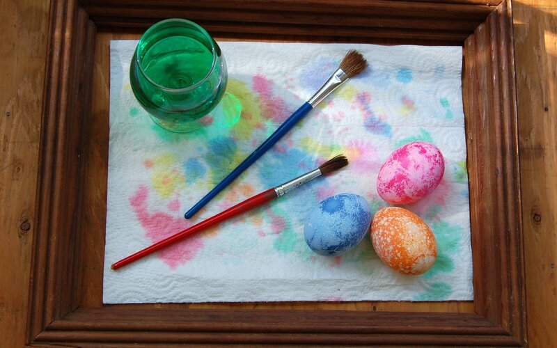 Decorated Easter Eggs — White, Calm