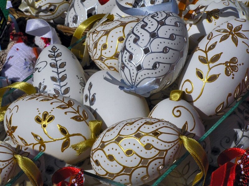 Decorated Easter Eggs — White, Festive, Afternoon