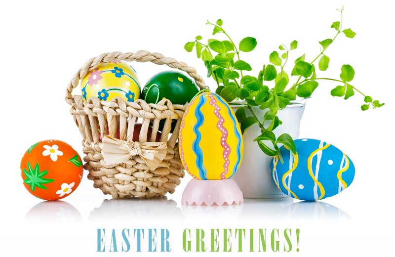 Decorated Easter Eggs — White, Festive, Spring, Photograph, Basket