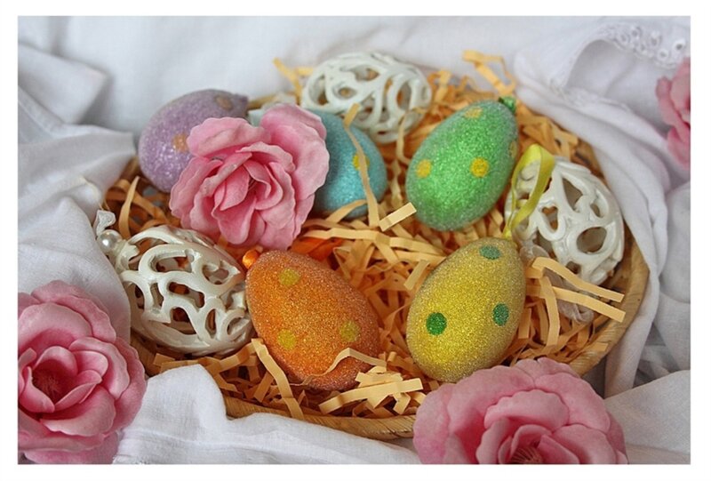 Decorated Easter Eggs — White, Festive, Spring, Photograph