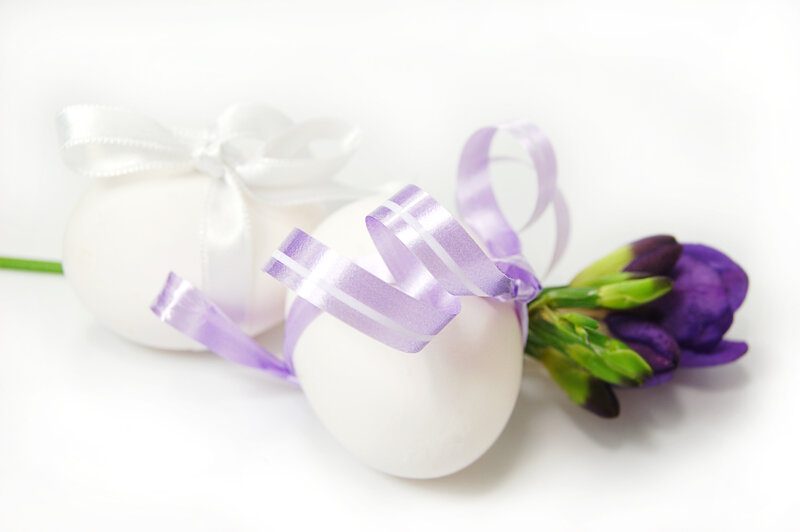 Decorated Easter Eggs — White, Serene