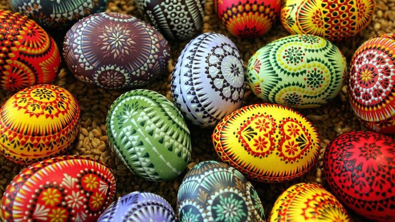 Decorated Easter Eggs — Yellow, Colorful