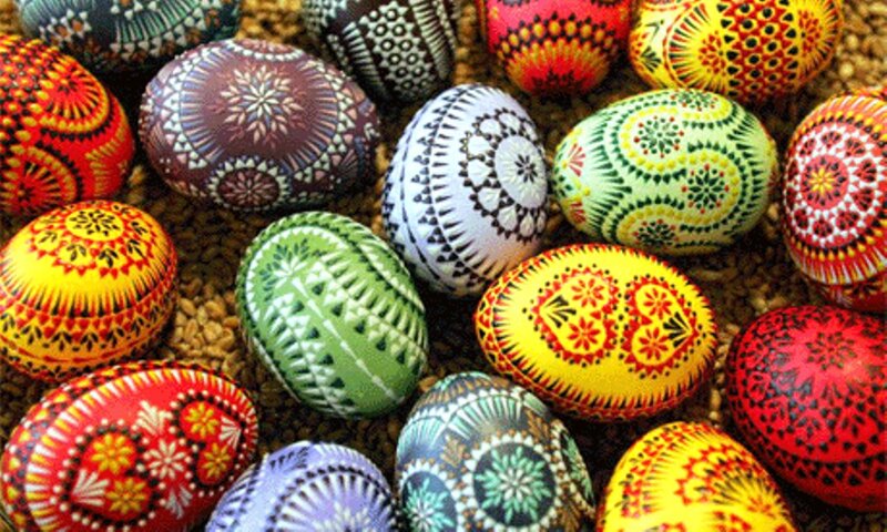 Decorated Easter Eggs — Yellow, Festive, Photograph, Grain