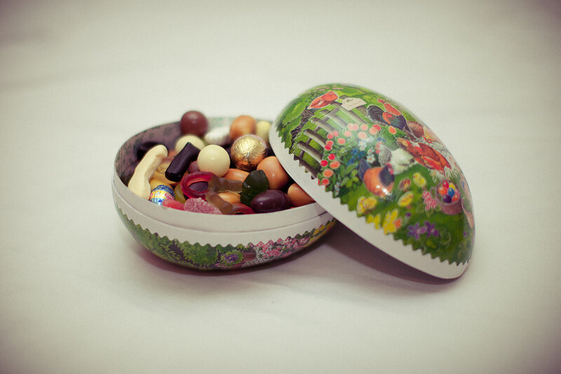 Decorated Egg-shaped Candy Box
