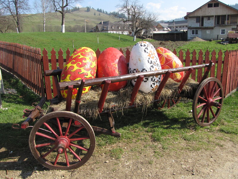 Decorated Eggs on Cart