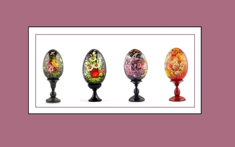 Decorated Eggs on Stands
