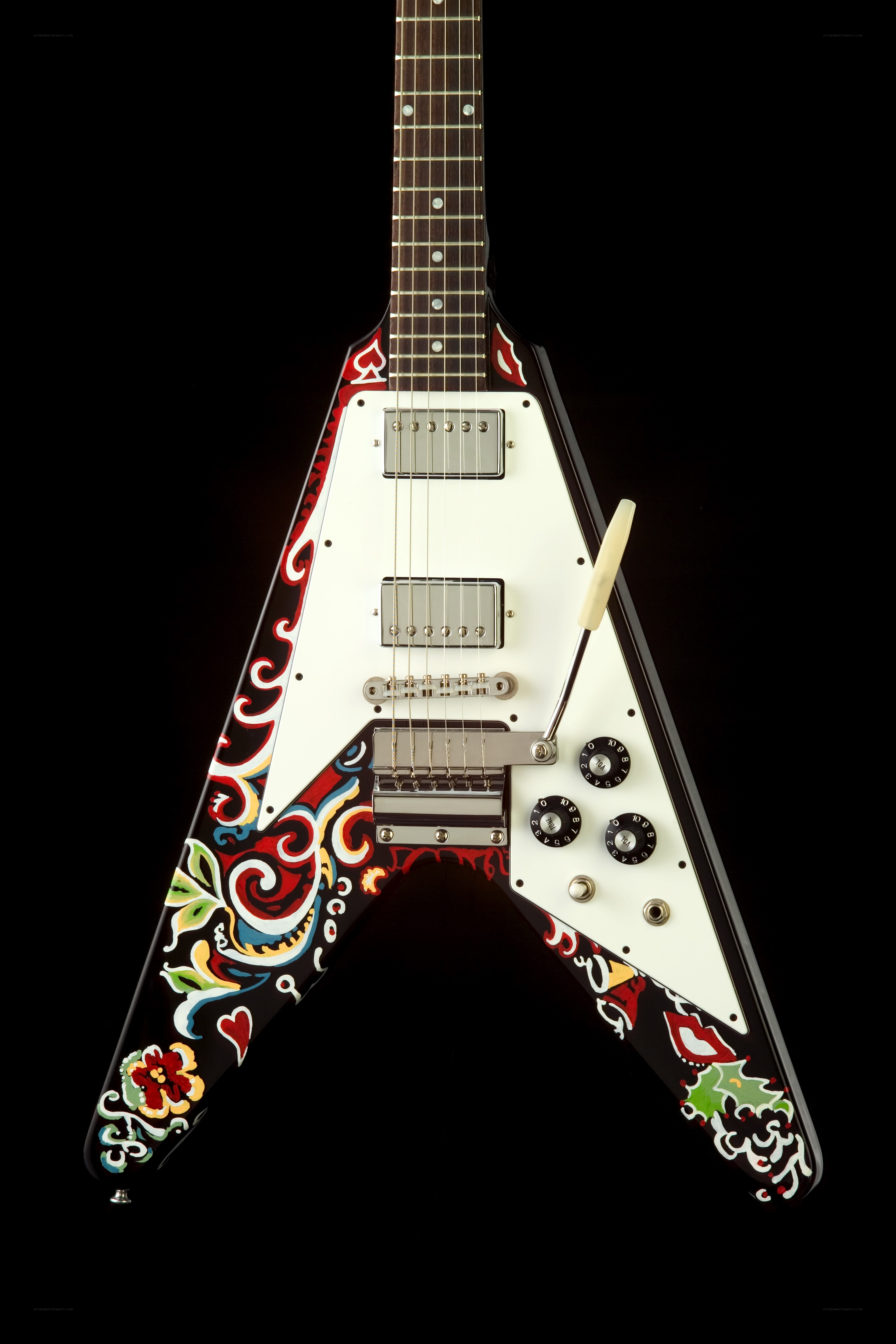 decorated electric guitar