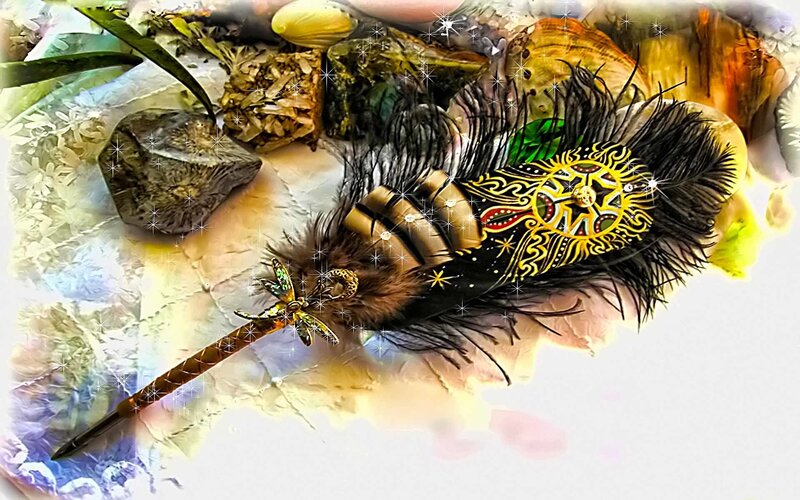 Decorated feather quill