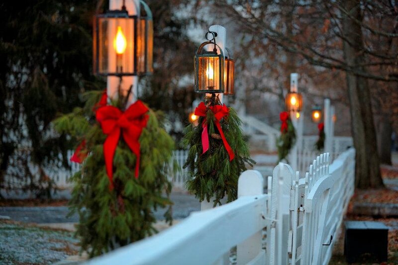 Decorated Fence with Lanterns