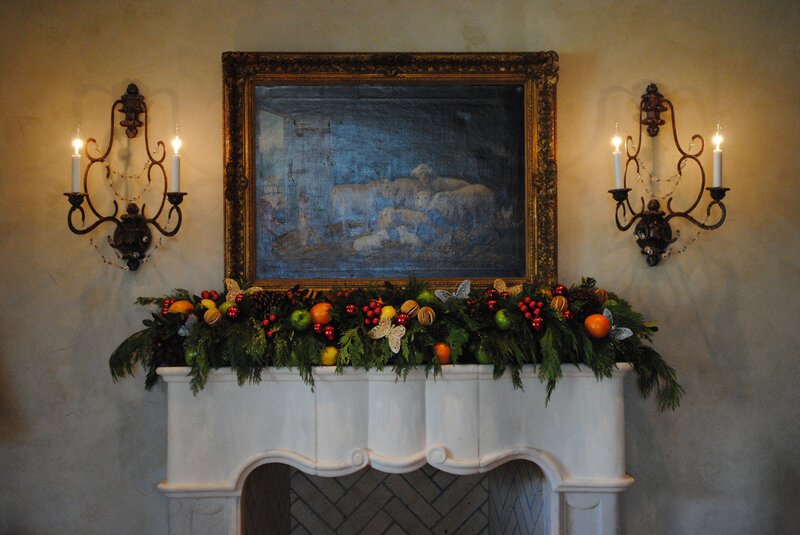 Decorated Fireplace Mantel