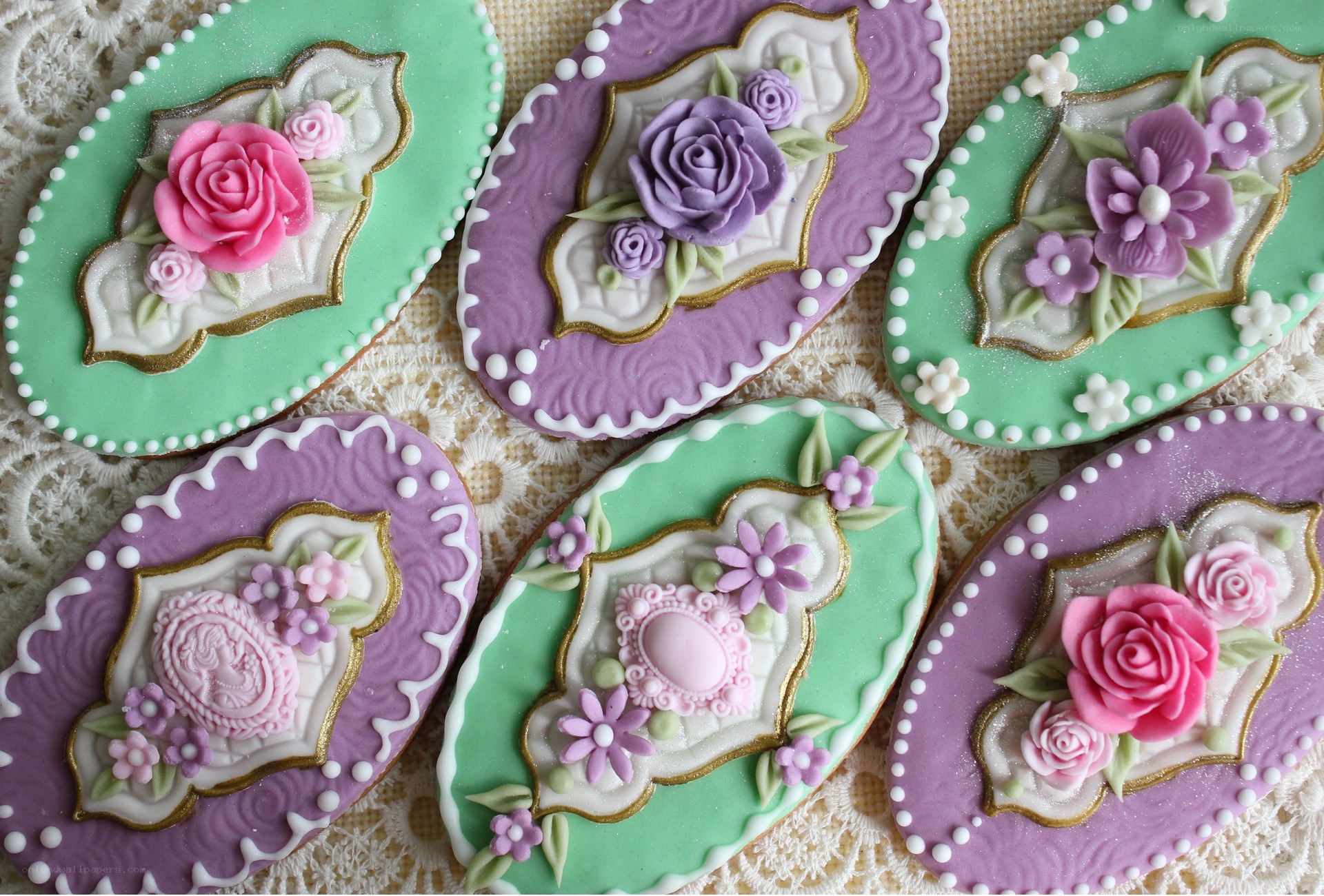 decorated floral cookies