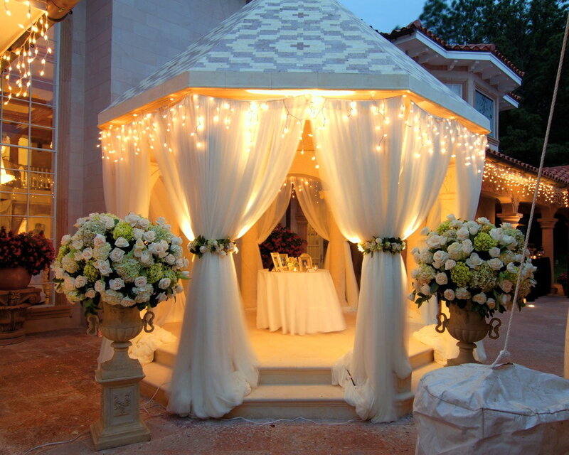 Decorated Gazebo at Night